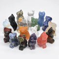 Wholesale Natural Gemstone Carving Irregular Shape Cat Statue Reiki Animals Figurines Healing Crystal Stones Beads Decoration