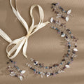 Wedding Headpiece Crystal Colorful Beads Forehead Band With Handmade Earrings Set Adjustable Ribbon for Bride and Bridesmaid
