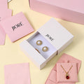 Drawer Jewelry Box Microfiber Gift Bags Pouches Set Custom Logo Rings Earrings Packaging Storage Cardboard Case Boxes