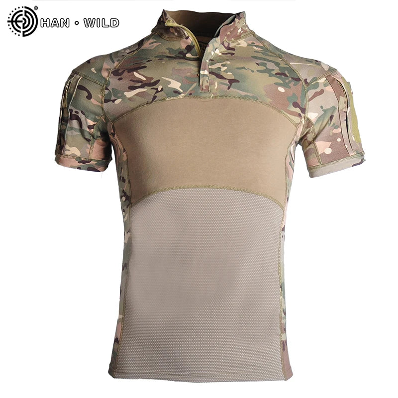 HAN WILD Wholesale Training Short Sleeved Breathable Quick Drying T-shirt Summer Tactical Shirt