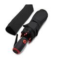 New Design Red Fiberglass Ribs Advertising Gift Umbrella  Automatic Custom Logo Business Travel Compact Three Folding Umbrella