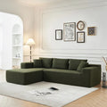 American Free Shipping Wholesale Green Vacuum Compressed Sofa Set Rolled Modular Living Room L-Shape Fabric Sofas for Villa