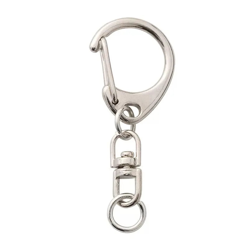 Wholesale Zinc Alloy Metal Hanging Buckle Multiple Color Key Ring with Chain Lanyard Spring Hook