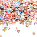 Christmas Serie Santa  Snowman Snowflake Cane Polymer Clay Sprinkle for Kids Diy Soft Clay Nail Art Scrapbook Decoration