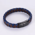 Custom Men's Wide Braided Real Leather Wristband China Manufacturer's Fashionable Bangles