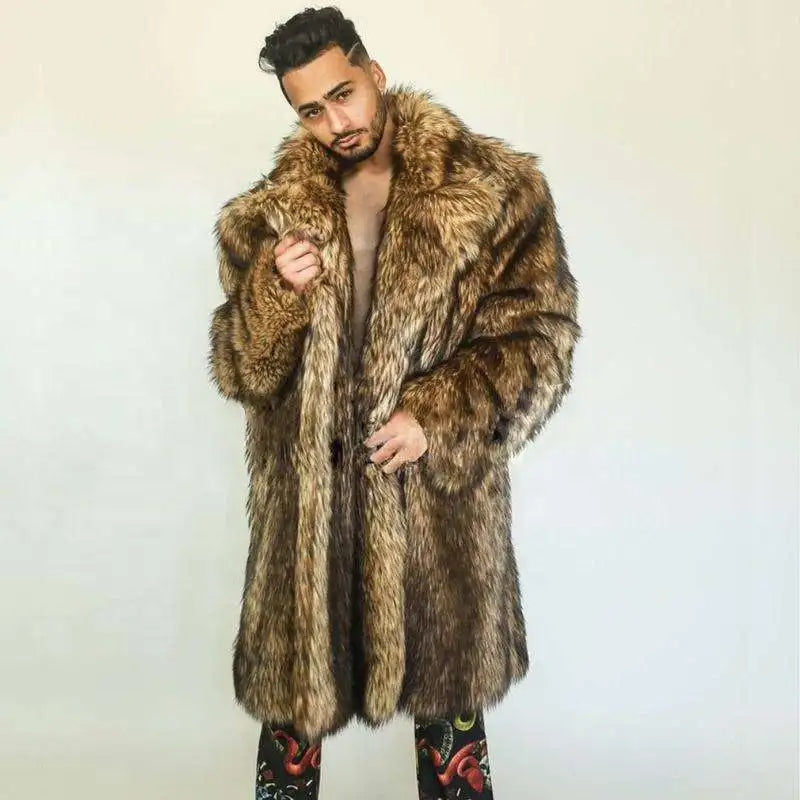 Custom Plus Size Long Real Vera Pelliccia Genuine Herrenmantel Fur Trench Coat Abrigo De Hombre Mens Coat With Fur Collar