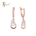 FJ Fallon Fashion Jewelry Earrings Plated in Rose Gold Two Tone Brass Based