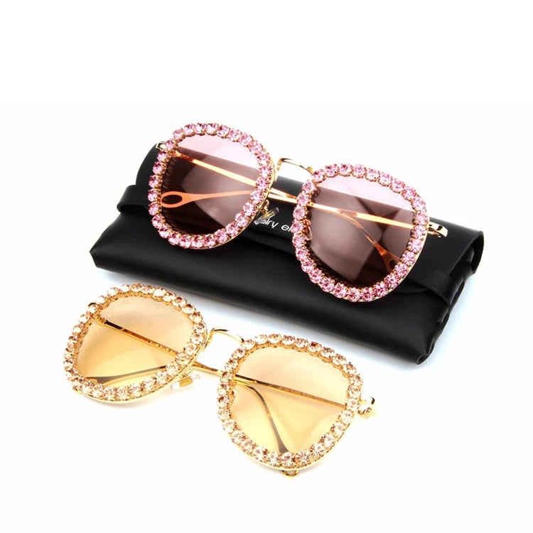 DASIYER 2022 Ladies Sunglasses European and American Style Small Frame Gold PC with 2019 Rhinestone Eyewear New Trend