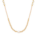 Charm Trendy Colorful Natural Stone Glass Pearl Beaded Chain Choker Necklace Jewelry for Women