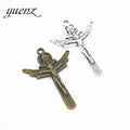 YuenZ Antique silver color cross Charms Plated Pendants Jewelry Making DIY Handmade Craft 42*30mm T22