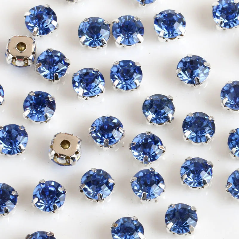 JC Crystal Wholesale Bulk Silver/gold Plating Shiny Sew on Crystals Rhinestones with Cup Chain