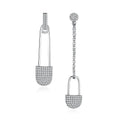 FY-ED668 Punk Safety Pin Studs Earrings for Women Pin Earrings Hiphop Fashion Female Jewelry Wholesale 925 Silver