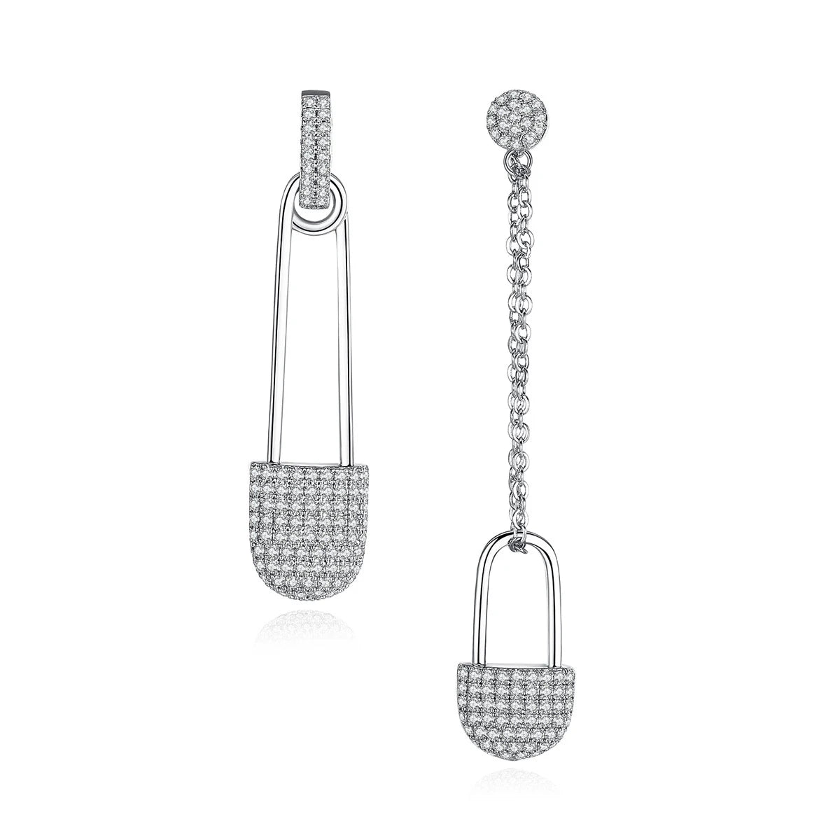 FY-ED668 Punk Safety Pin Studs Earrings for Women Pin Earrings Hiphop Fashion Female Jewelry Wholesale 925 Silver