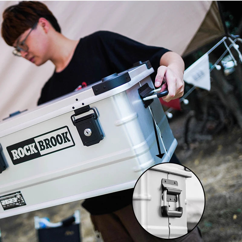 High End Brushed Silver Star Pulse Design Aluminum Alloy Lightweight Reinforced Corners Weatherproof Overlanding Gear Case