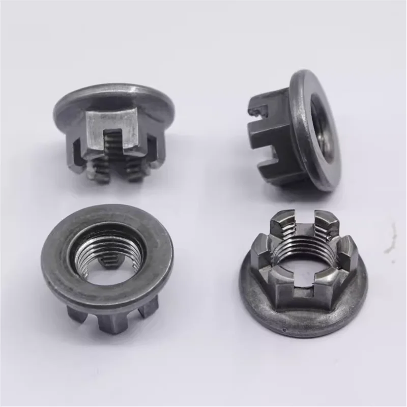 M6 M8 M10 M12 Carbon Steel Iron ASTM A325 GR a B C Black Oxide Round Hexagon Flange Thin Slotted and Castle Nut DIN935 DIN1804
