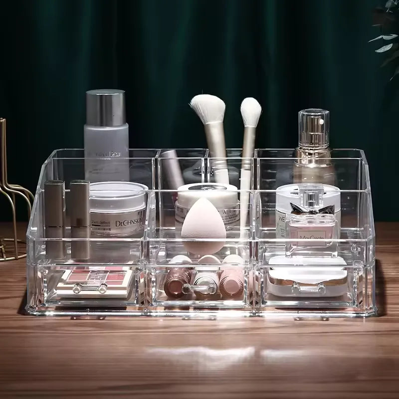 2024 Acrylic Makeup Organizer for Cosmetic case Brushes Lipstick Eyeshadow Plastic Dresser Makeup Storage Organizer Box
