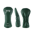 Customized Logo and Green Pu Durable Soft Leather Velvet Lining Golf Driver Headcover