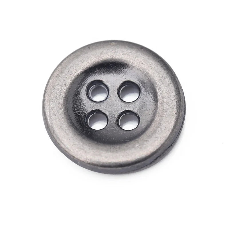 65785 Premium Concave Four Eye Button Shirt and Zinc Alloy Dress Buttons 4-Holes with Plating Technics Eco-Friendly Washable