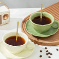 Ins Retro Handmade Coffee Cup and Saucer Set Afternoon Tea Ceramic Cups Light Luxury Mug with Irregular Plate