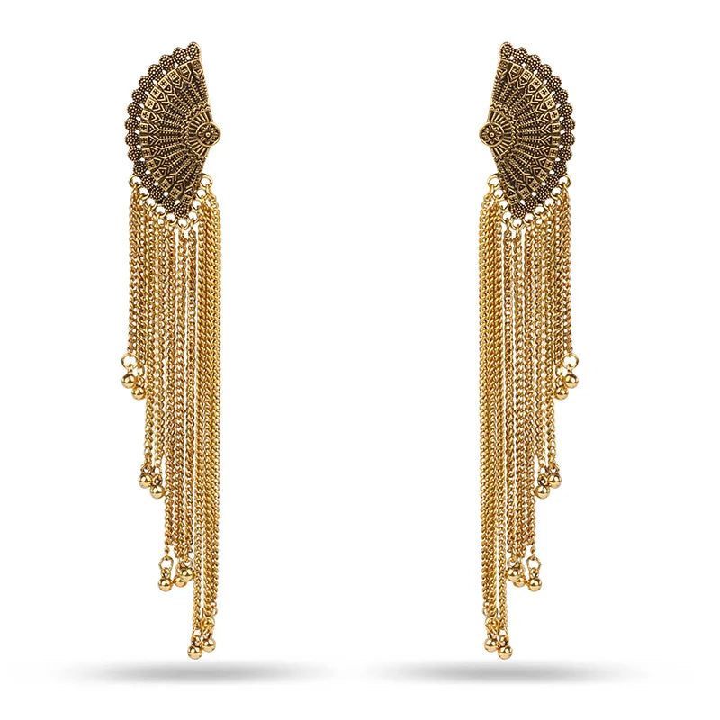 Silver Needle Zircon Square Tassel Earrings Light Luxury European and American Design Temperamental Super Fairy Dress All-Match