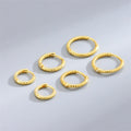 SP Fashion Twist Hoop Earring Gold Plated 925 Sterling Silver Multi Sizes Twisted Rope Huggie Hoop Earrings