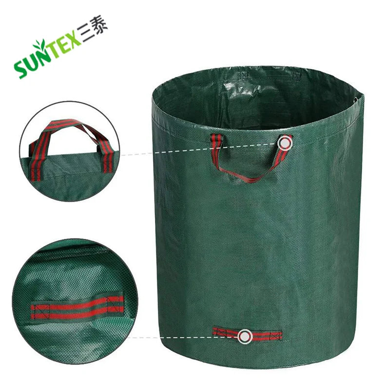 100L Collapsible Leaf Basket Bags With 4 Reinforced Handles for Lawn Yard Pool Plant Trash Trimming Gardening