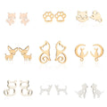 DAIHE Minimalist 18K Gold Silver Plated Stainless Steel Cute Chihuahua Dog Stud Earrings Jewelry for Women