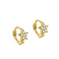 Wholesale Price Jewelry 925 Sterling Silver Earrings Set Cubic Zircon CZ Small Star Hoops for Women Fine Jewelry