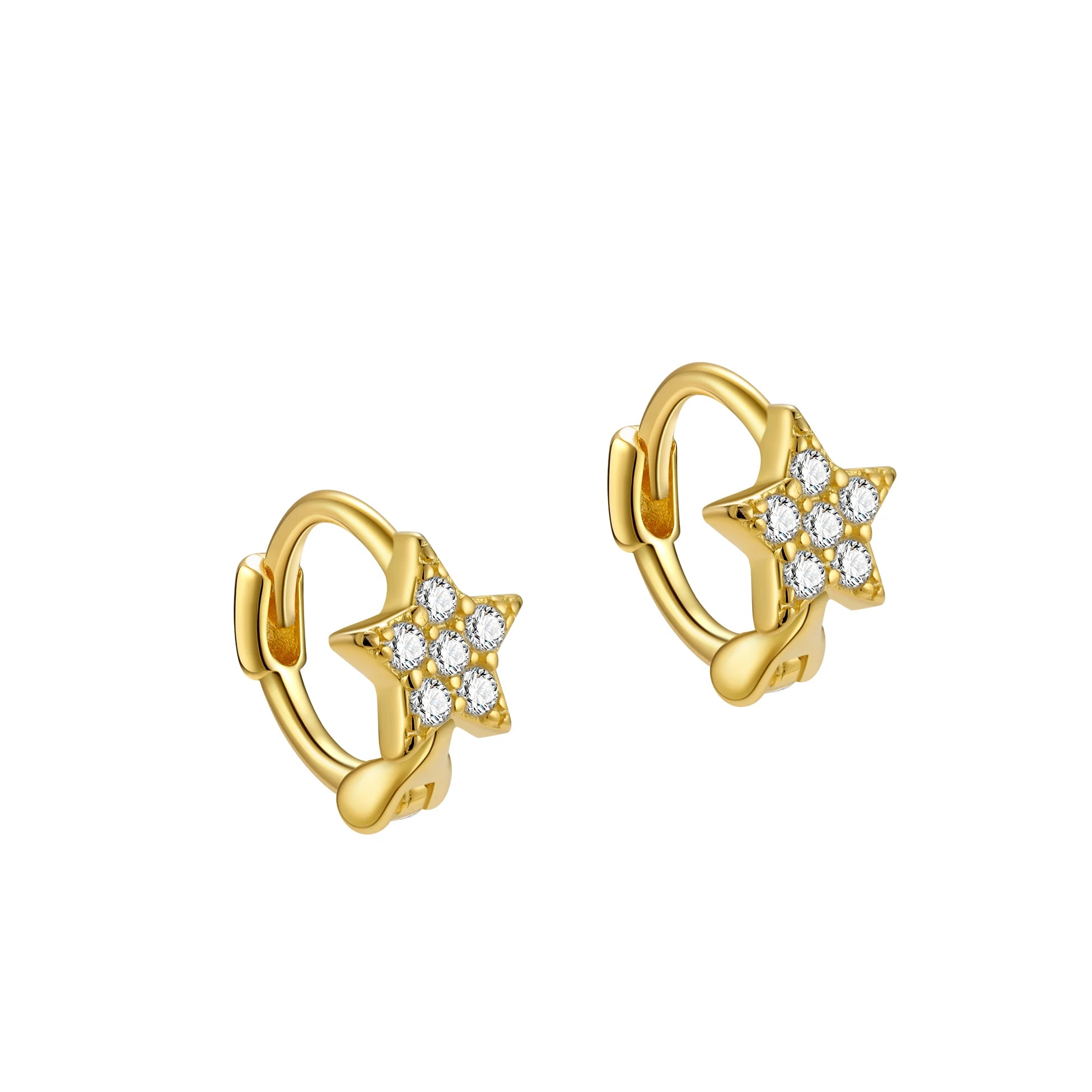 Wholesale Price Jewelry 925 Sterling Silver Earrings Set Cubic Zircon CZ Small Star Hoops for Women Fine Jewelry