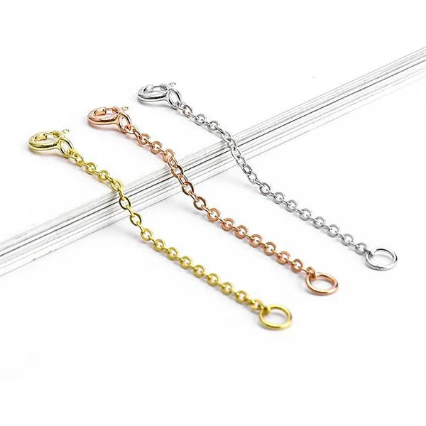 Wholesale 925 Sterling Silver Chains Gold Plated Bracelet Necklace Extension Chain Tail Chain for Jewelry Making