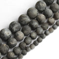 High Quality 4/6/8/10/12mm Dull Polish Matte Black Round Labradorite Stone Beads Natural Semi-Gemstone for Jewelry Making
