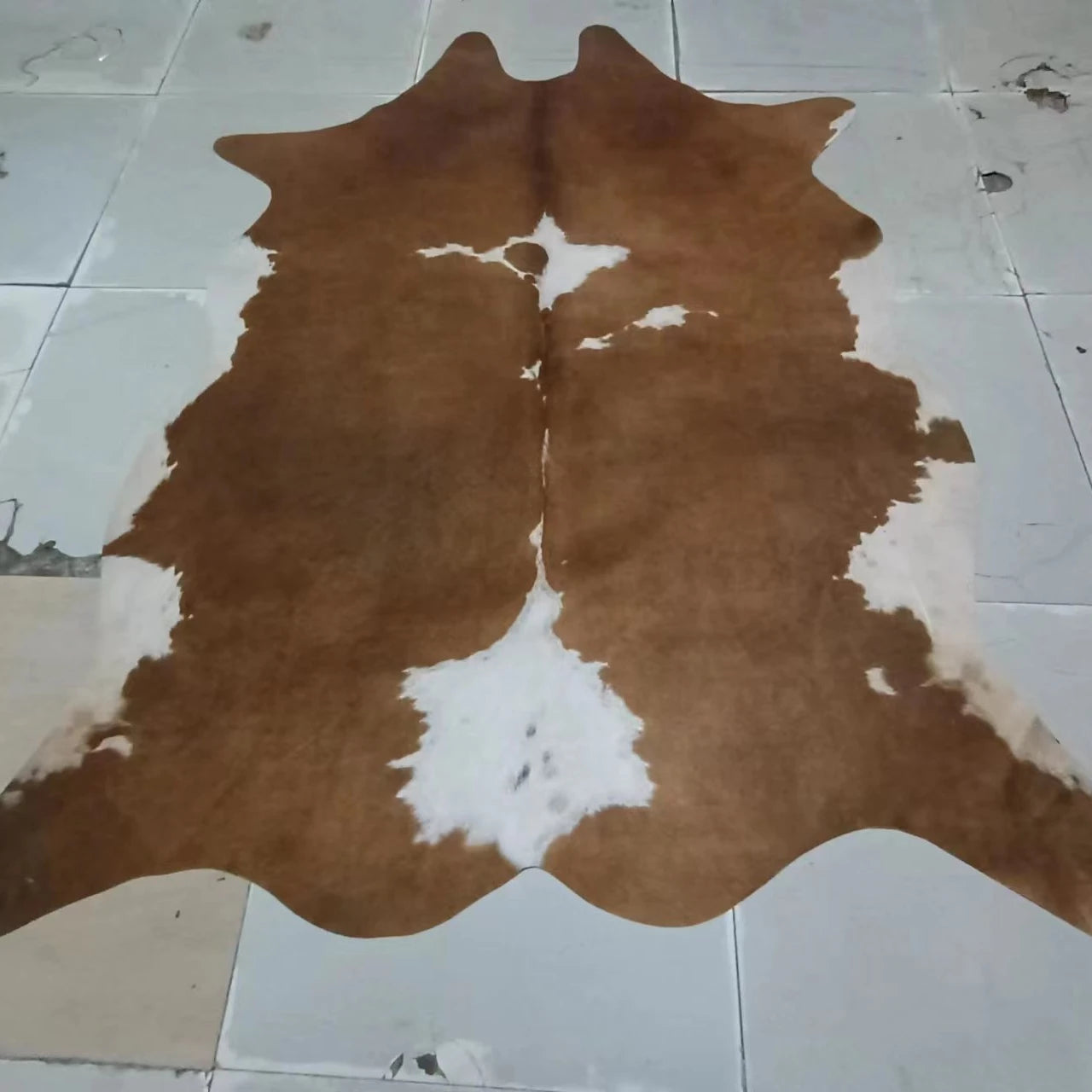 Printed Artificial  Calfskin Black and White Calf Hide Cow Skin Cowhide Artificial Area Rugs