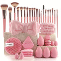 Women's Flat Brush Synthetic Hair Face Makeup Set Foundation Concealer Blush Makeup Sponges Beauty Tools Accessories-Hairbands