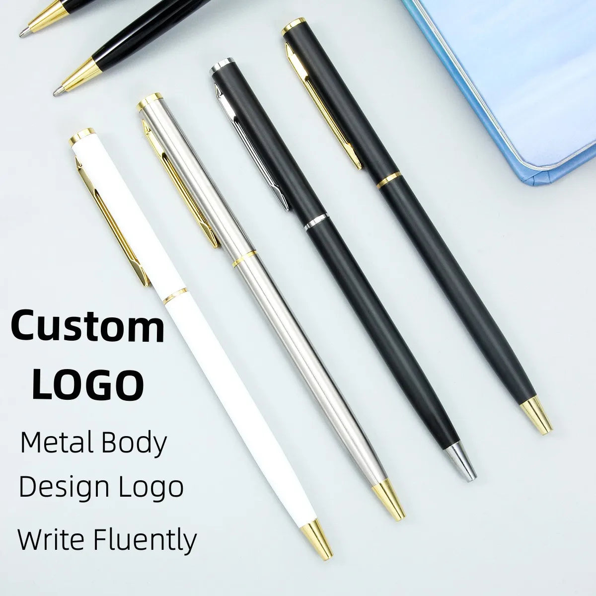Metal Ballpoint Pen Giveaway Gift Custom Logo Corporate Steel New Hot Sale Luxury Hotel and Festival Wedding Popular Feather