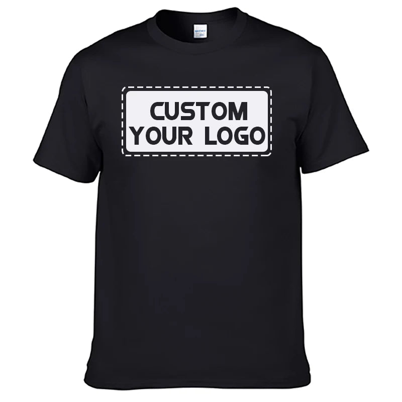 Wholesale Men's Casual Classic Cotton T-Shirt Comfortable Knitted Fabric Customizable Logo Printed on Demand