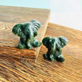 Wholesale Natural crystal crafts Green Jade Elephants Energy Healing green jade carving Animals for home decoration
