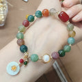 Luxury Handmade Natural Stone Jade  Jewelry Women Topaz Pumpkin Beads Charms Custom Jade Beaded