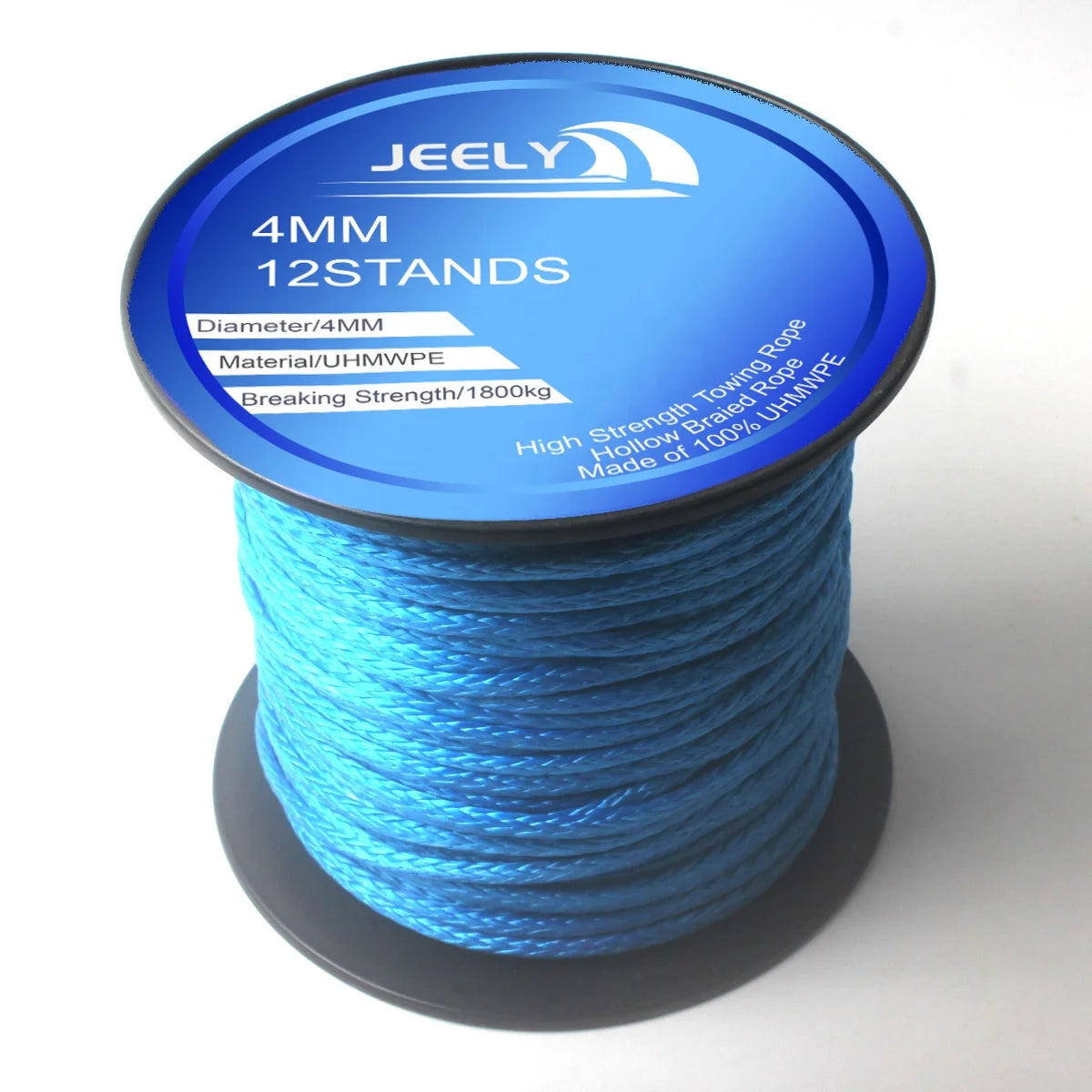 4mm 12 Strands 100m/Roll Color UHMWPE Winch Rope for Car