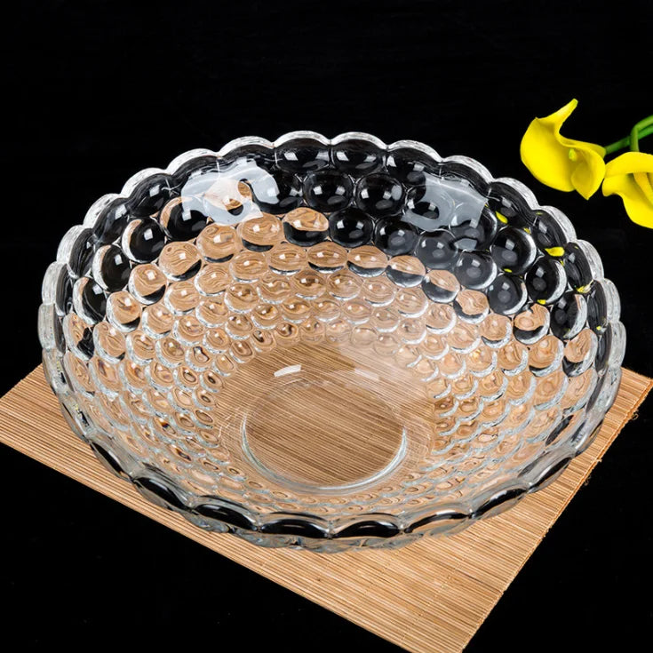 Red Cherry Creative Nodern Living Room Household Snacks Food Fruit Round Storage Glass Plates Decorative Tray