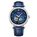 Men Classic Multifunctional Sport Analog Watch Business Dress Waterproof Luminous Chronograph Starry Sky Mechanical Watch