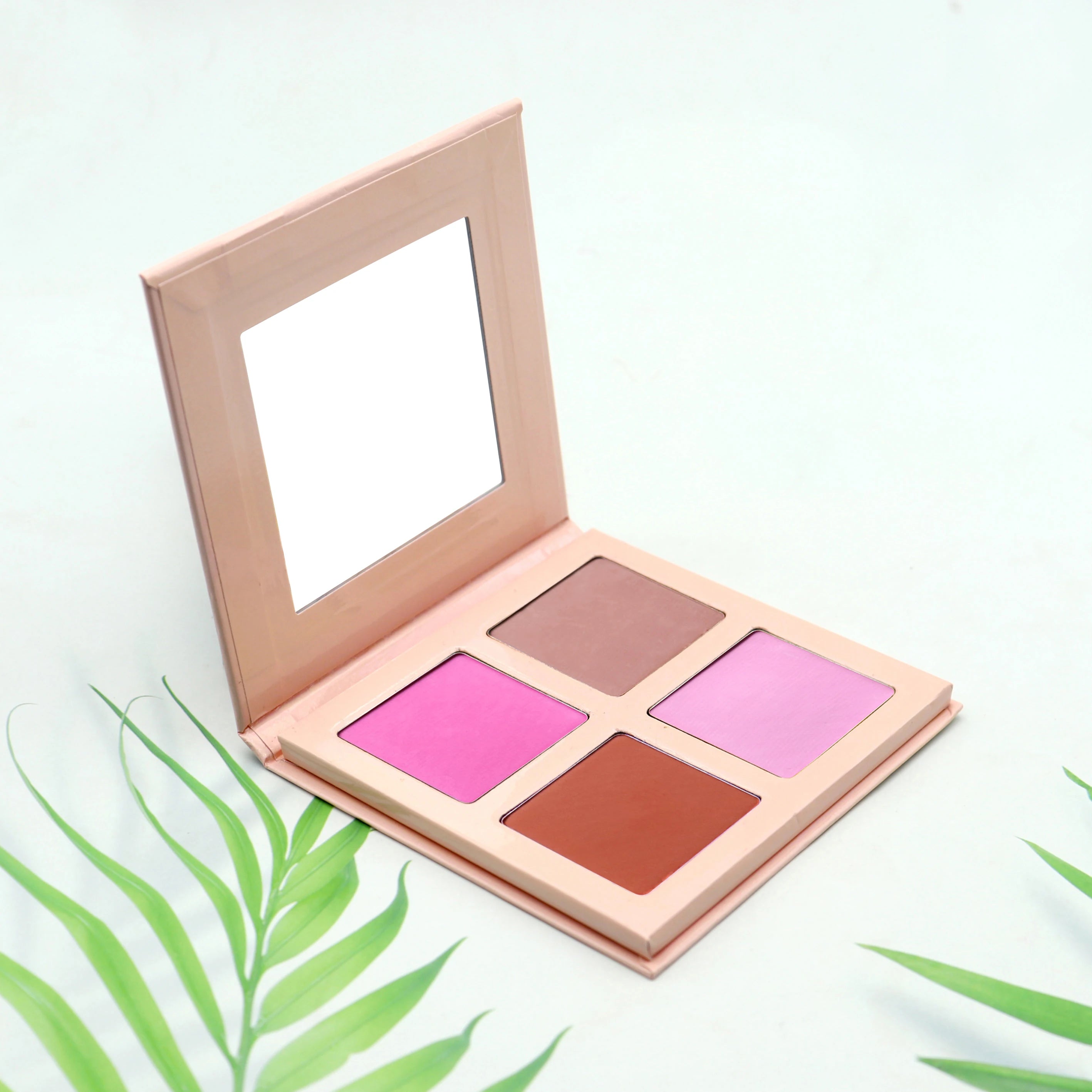 Wholesale High Pigmented DIY 4 Colors Blush Highlight Palette Vegan Private Label