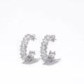 New Female Jewelry Zircon Earrings Stainless Steel C Shape Earrings Puncture Jewelry Elegant Exquisite Premium Gift Wholesale