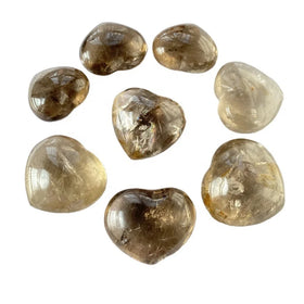 Natural Polished Healing Crystal Hearts Carved Smoky Quartz Heart for Decoration Gift