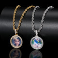 NUOYA Iced Out Baguetter Diamond Pendant Necklace for Kids Hip Hop Style Custom Small Memory Photo Pendant Children Jewelry Gift