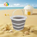 10-Liter Grey PP+TPR Plastic Lightweight Eco-Friendly Square Collapsible Folding Boiling Water Safe Water Bucket Container