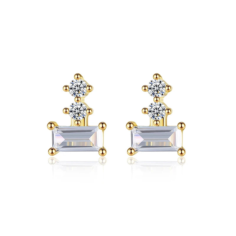 CZCITY Women Jewelry Vintage Unique Statement Cubic Zirconia Tiny Stud 925 Sterling Silver Earings for Woman 2024
