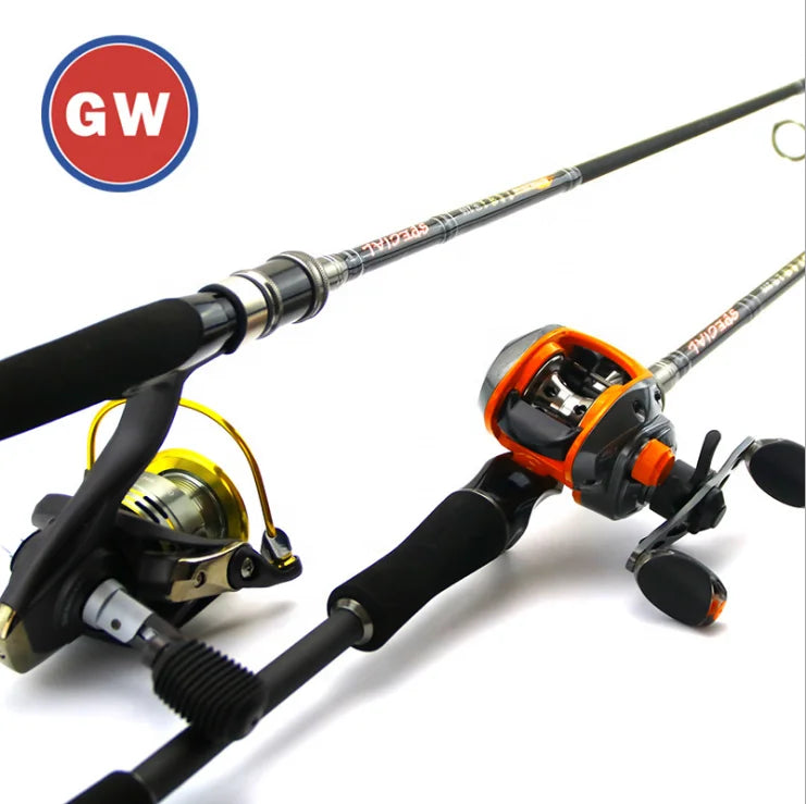 2.1m New Design 2 Section Spinning Fishing Rods   Fishing Rod with Reel Complete Set
