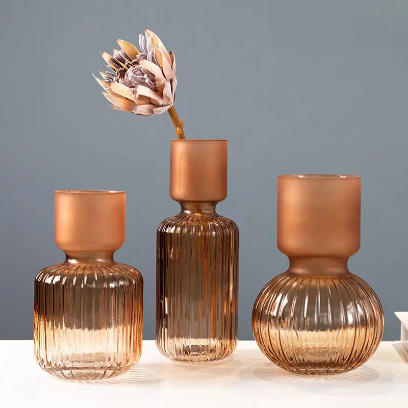 Direct Factory Sale Nordic Luxury Art Deco Style Morandi Glass Vase Crystal Glass Tabletop for Wedding & Home Decor for Hotels