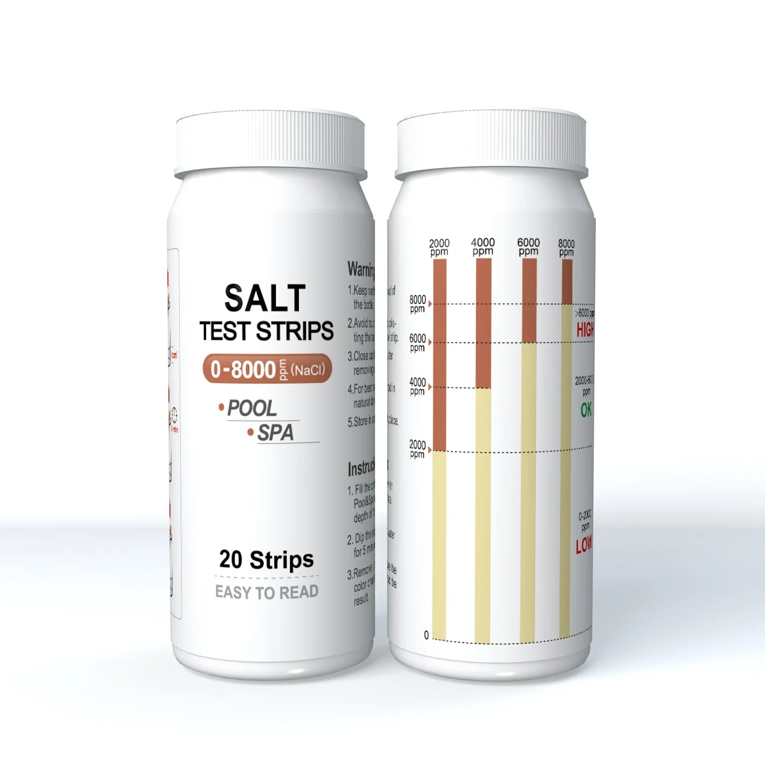 Home and Hotel Use Salt test Strips for  Spa/ Hot Tub & Container Water Salt Analysis Strip