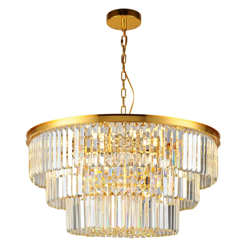 Stainless Steel Post-Modern Light Luxury Crystal Chandelier Living Room Lamp Atmosphere Villa Bedroom Dining Room Starry Lamp